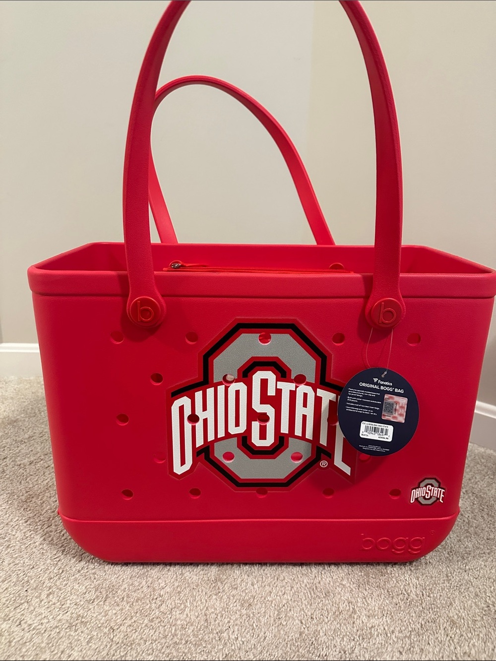 NWT Bogg Bag Fanatics Red Ohio State Original Bogg Bag Tote